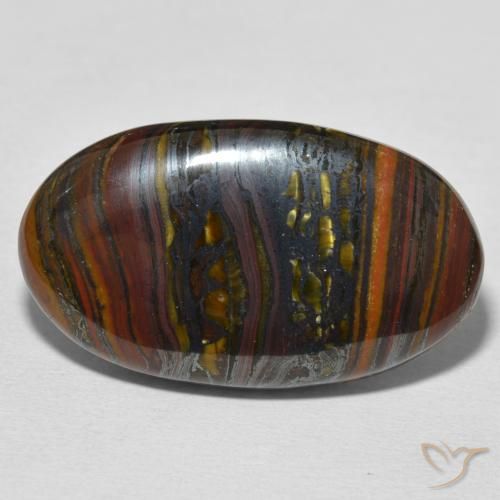 31.84ct Natural Multicolor Tiger's Eye Matrix, Oval, Opaque