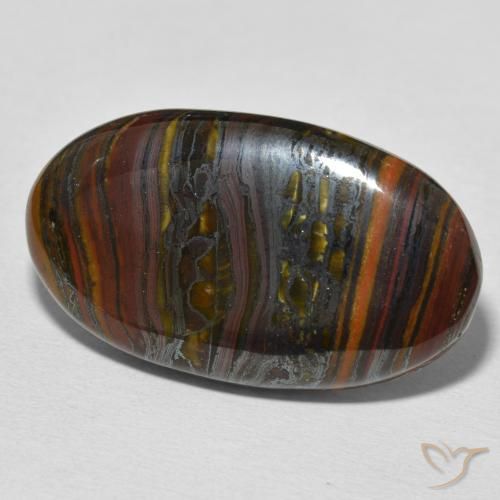 31.84 ct Multicolor Tiger's Eye Matrix Stone, Natural Tiger's Eye Matrix in Oval Cabochon Shape for Sale