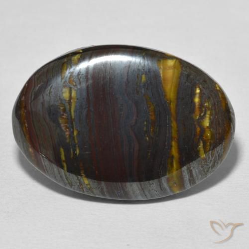 25.59ct Natural Multicolor Tiger's Eye Matrix, Oval, Opaque