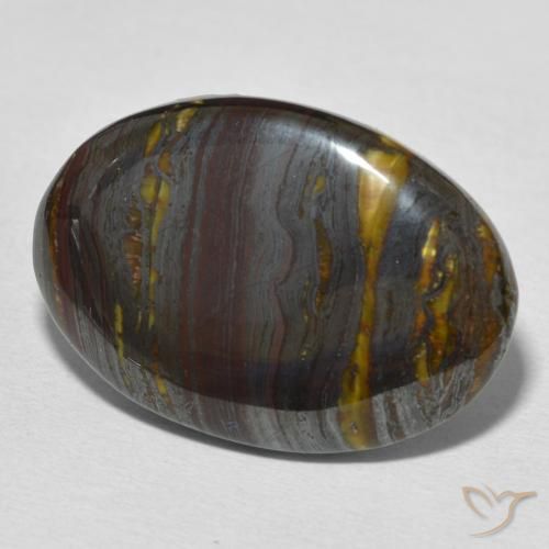 25.59 ct Multicolor Tiger's Eye Matrix Stone, Natural Tiger's Eye Matrix in Oval Cabochon Shape for Sale