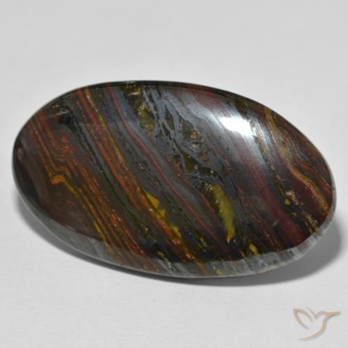 67.95 ct Multicolor Tiger's Eye Matrix Stone, Natural Tiger's Eye Matrix in Oval Cabochon Shape for Sale