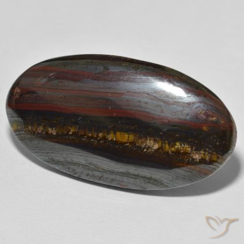 59.32 ct Multicolor Tiger's Eye Matrix Stone, Natural Tiger's Eye Matrix in Oval Cabochon Shape for Sale
