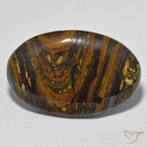 29.95ct Natural Multicolor Tiger's Eye Matrix, Oval, Opaque