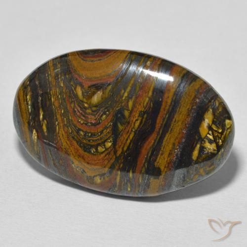 29.95 ct Multicolor Tiger's Eye Matrix Stone, Natural Tiger's Eye Matrix in Oval Cabochon Shape for Sale