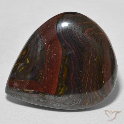21.77ct Natural Multicolor Tiger's Eye Matrix, Pear Shape, Opaque