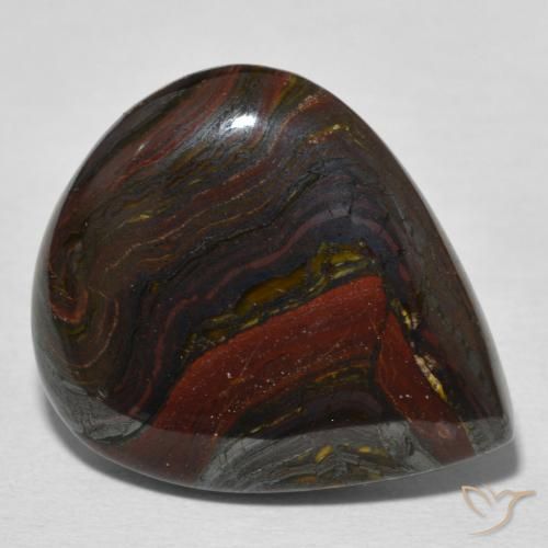 21.77 ct Multicolor Tiger's Eye Matrix Stone, Natural Tiger's Eye Matrix in Pear Cabochon Shape for Sale