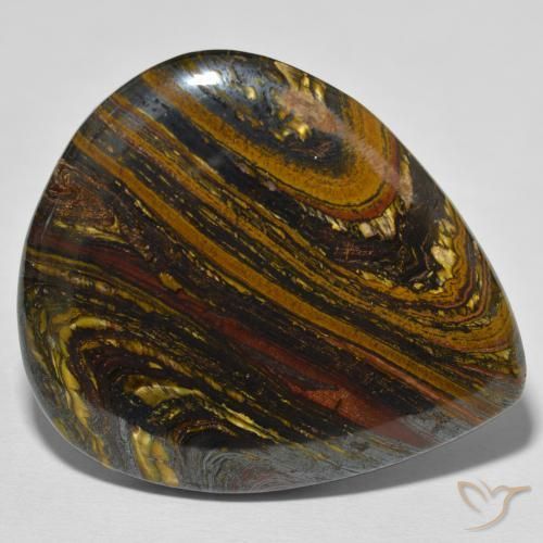 70.11ct Natural Multicolor Tiger's Eye Matrix, Pear Shape, Opaque