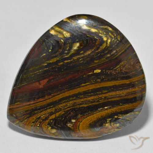 70.11 ct Multicolor Tiger's Eye Matrix Stone, Natural Tiger's Eye Matrix in Pear Cabochon Shape for Sale
