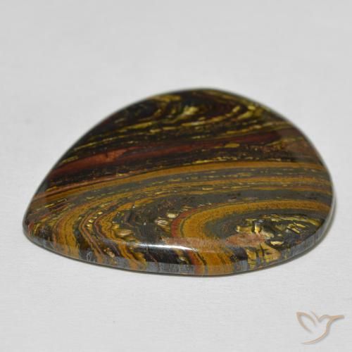 Tiger's Eye Matrix Gemstone in 38.7 x 33.3 mm Size for Sale, Tiger's Eye Matrix Stone in Multicolor Color