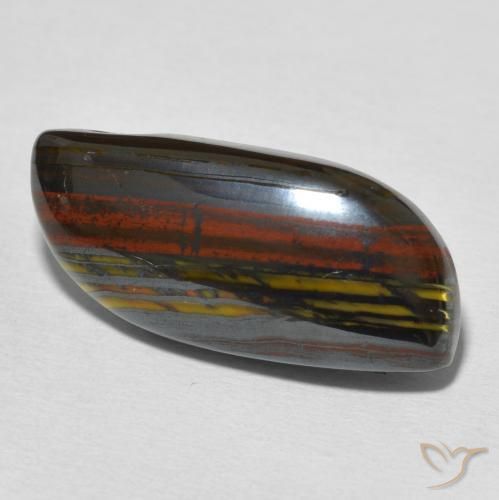 18.34 ct Multicolor Tiger's Eye Matrix Stone, Natural Tiger's Eye Matrix in Fancy Cabochon Shape for Sale