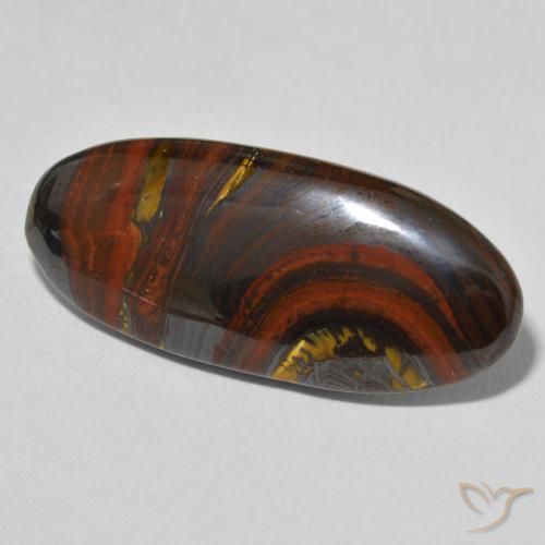 26.75 ct Multicolor Tiger's Eye Matrix Stone, Natural Tiger's Eye Matrix in Oval Cabochon Shape for Sale