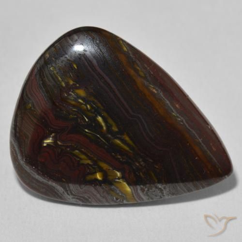 22.93ct Natural Multicolor Tiger's Eye Matrix, Pear Shape, Opaque