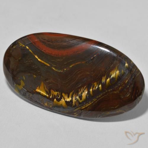 62.71 ct Multicolor Tiger's Eye Matrix Stone, Natural Tiger's Eye Matrix in Oval Cabochon Shape for Sale