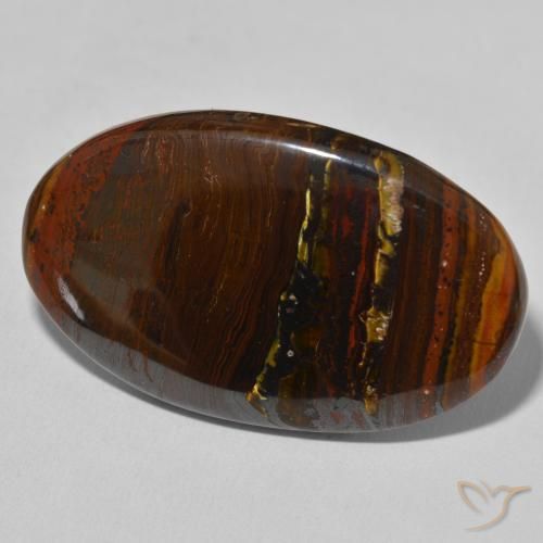 55.70 ct Multicolor Tiger's Eye Matrix Stone, Natural Tiger's Eye Matrix in Oval Cabochon Shape for Sale