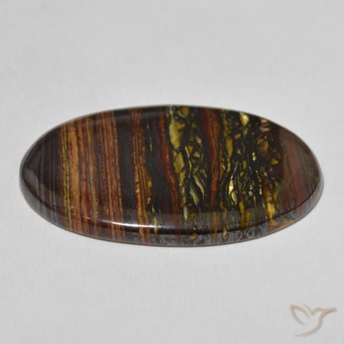 Tiger's Eye Matrix Gemstone in 40.2 x 24.1 mm Size for Sale, Tiger's Eye Matrix Stone in Multicolor Color