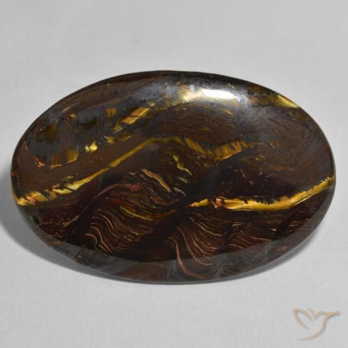 49.33ct Natural Multicolor Tiger's Eye Matrix, Oval, Opaque