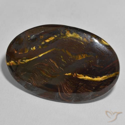 49.33 ct Multicolor Tiger's Eye Matrix Stone, Natural Tiger's Eye Matrix in Oval Cabochon Shape for Sale