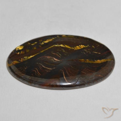 Tiger's Eye Matrix Gemstone in 38.7 x 25.7 mm Size for Sale, Tiger's Eye Matrix Stone in Multicolor Color