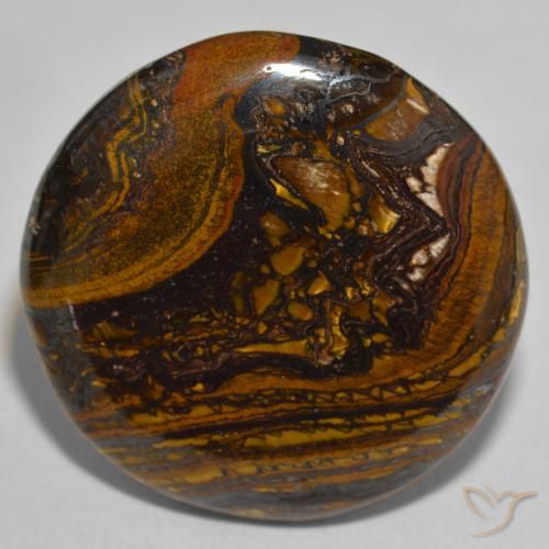 52.68ct Natural Multicolor Tiger's Eye Matrix, Round, Opaque