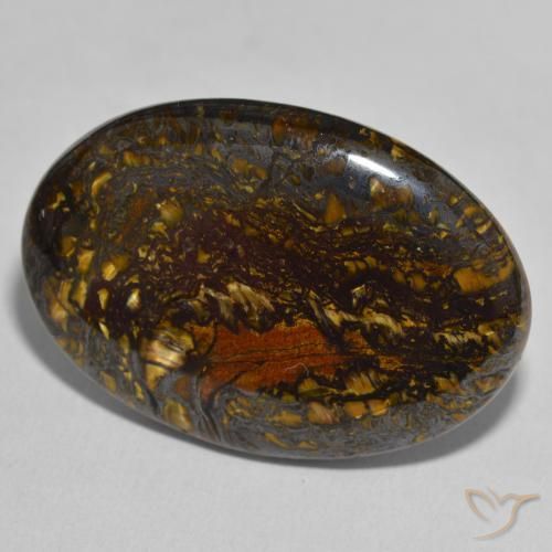 45.55 ct Multicolor Tiger's Eye Matrix Stone, Natural Tiger's Eye Matrix in Oval Cabochon Shape for Sale