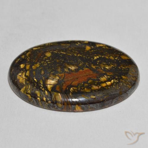 Tiger's Eye Matrix Gemstone in 33.6 x 23.3 mm Size for Sale, Tiger's Eye Matrix Stone in Multicolor Color