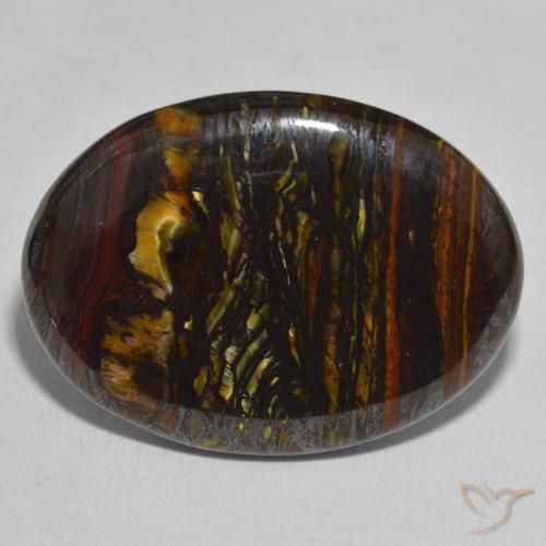 29.37ct Natural Multicolor Tiger's Eye Matrix, Oval, Opaque