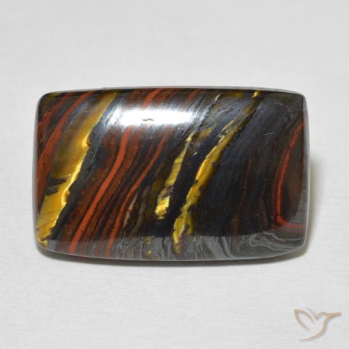 17.51ct Natural Multicolor Tiger's Eye Matrix, Cushion, Opaque