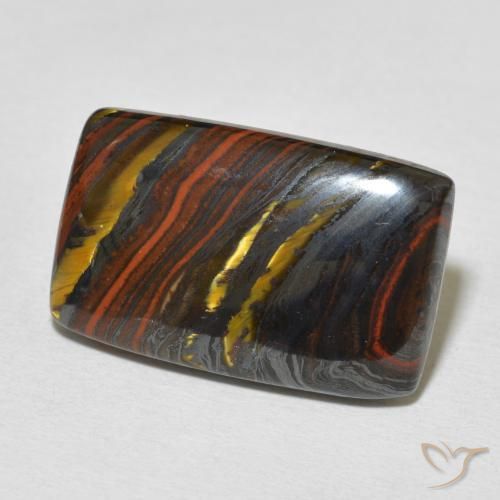 17.51 ct Multicolor Tiger's Eye Matrix Stone, Natural Tiger's Eye Matrix in Cushion Cabochon Shape for Sale