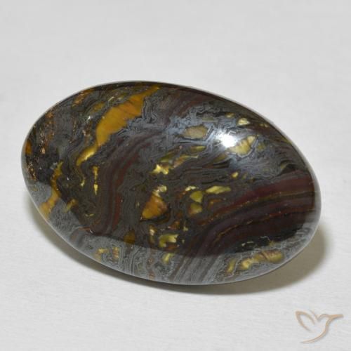 26.41 ct Multicolor Tiger's Eye Matrix Stone, Natural Tiger's Eye Matrix in Oval Cabochon Shape for Sale