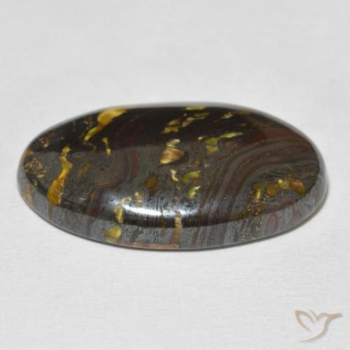 Tiger's Eye Matrix Gemstone in 26.2 x 16.8 mm Size for Sale, Tiger's Eye Matrix Stone in Multicolor Color