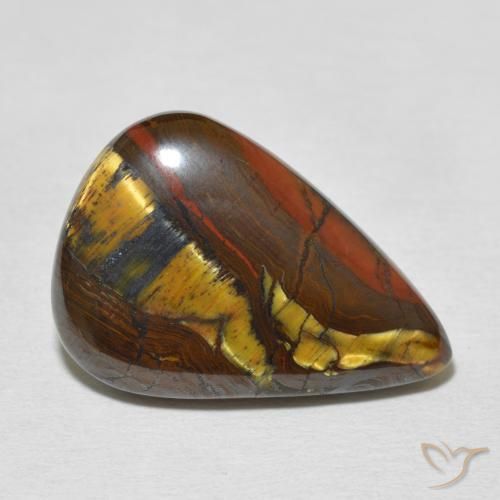 16.40 ct Multicolor Tiger's Eye Matrix Stone, Natural Tiger's Eye Matrix in Pear Cabochon Shape for Sale