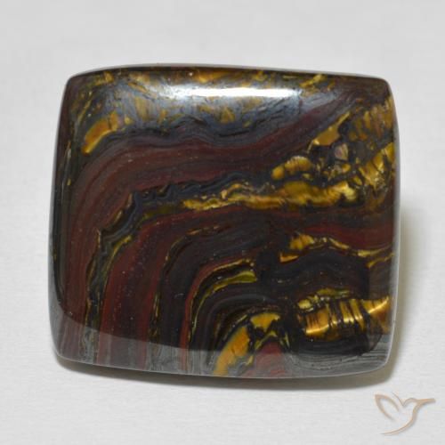 31.44ct Natural Multicolor Tiger's Eye Matrix, Cushion, Opaque