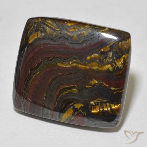 31.44 ct Multicolor Tiger's Eye Matrix Stone, Natural Tiger's Eye Matrix in Cushion Cabochon Shape for Sale