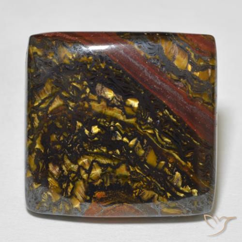 41.55ct Natural Multicolor Tiger's Eye Matrix, Square, Opaque