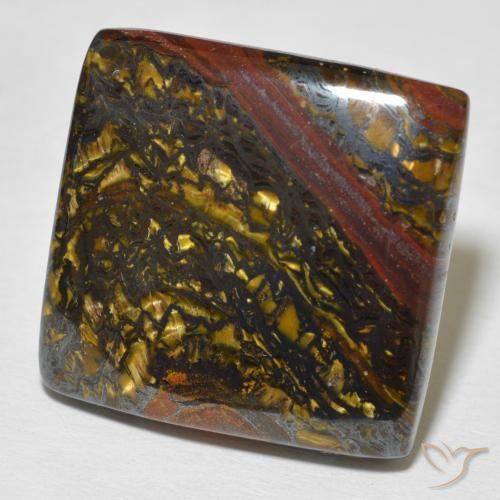 41.55 ct Multicolor Tiger's Eye Matrix Stone, Natural Tiger's Eye Matrix in Square Cabochon Shape for Sale