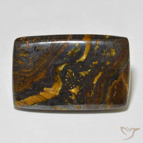 34.70ct Natural Multicolor Tiger's Eye Matrix, Cushion, Opaque