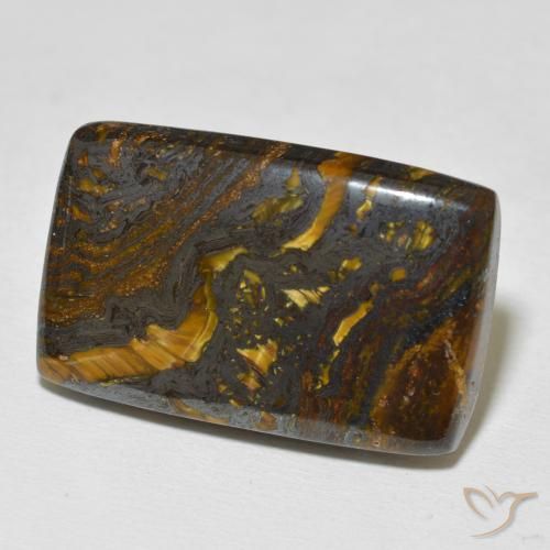 34.70 ct Multicolor Tiger's Eye Matrix Stone, Natural Tiger's Eye Matrix in Cushion Cabochon Shape for Sale