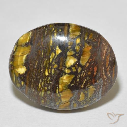 36.37ct Natural Multicolor Tiger's Eye Matrix, Oval, Opaque