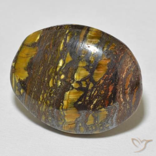 36.37 ct Multicolor Tiger's Eye Matrix Stone, Natural Tiger's Eye Matrix in Oval Cabochon Shape for Sale