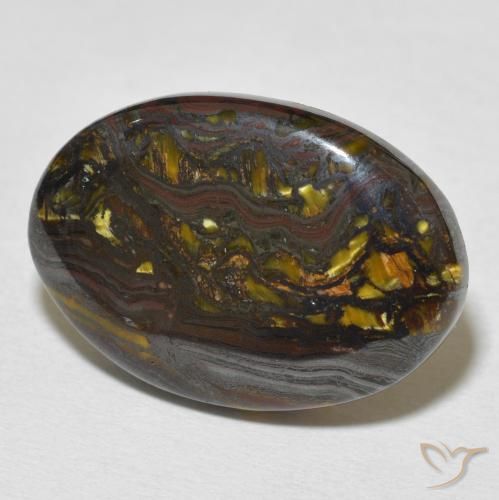 21.65 ct Multicolor Tiger's Eye Matrix Stone, Natural Tiger's Eye Matrix in Oval Cabochon Shape for Sale