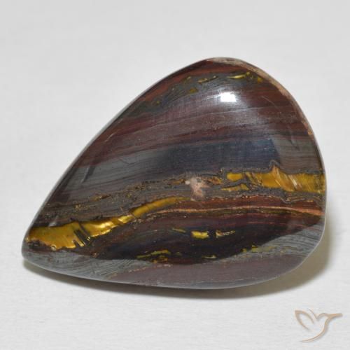 27.18ct Natural Multicolor Tiger's Eye Matrix, Pear Shape, Opaque