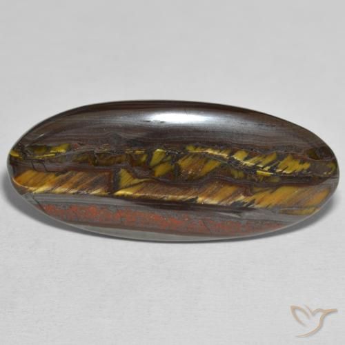 31.43ct Natural Multicolor Tiger's Eye Matrix, Oval, Opaque