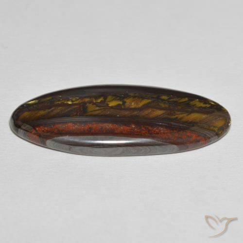 Tiger's Eye Matrix Gemstone in 37.6 x 16.4 mm Size for Sale, Tiger's Eye Matrix Stone in Multicolor Color