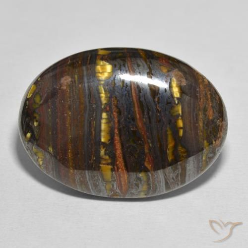 44.10ct Natural Multicolor Tiger's Eye Matrix, Oval, Opaque