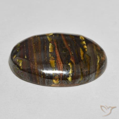 Tiger's Eye Matrix Gemstone in 29.3 x 21.3 mm Size for Sale, Tiger's Eye Matrix Stone in Multicolor Color
