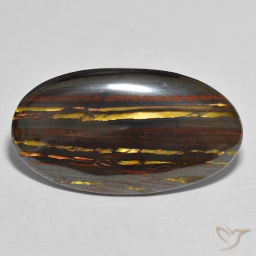 40.26ct Natural Multicolor Tiger's Eye Matrix, Oval, Opaque