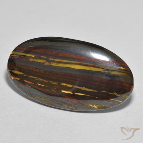 40.26 ct Multicolor Tiger's Eye Matrix Stone, Natural Tiger's Eye Matrix in Oval Cabochon Shape for Sale
