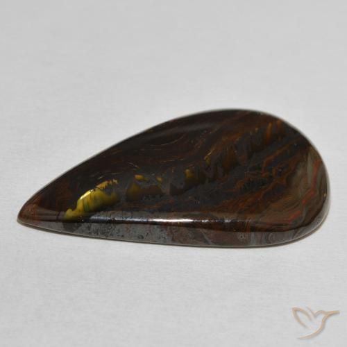 Tiger's Eye Matrix Gemstone in 36.7 x 22.3 mm Size for Sale, Tiger's Eye Matrix Stone in Multicolor Color