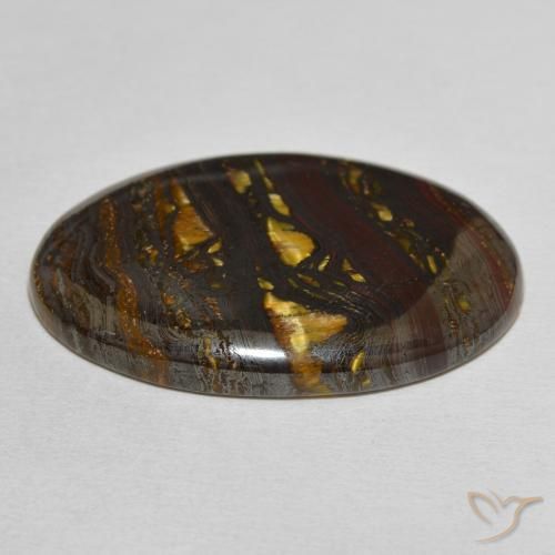 Tiger's Eye Matrix Gemstone in 33.6 x 22.6 mm Size for Sale, Tiger's Eye Matrix Stone in Multicolor Color