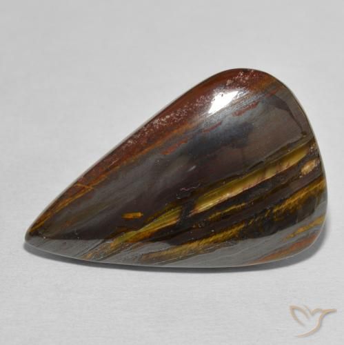 39.70ct Natural Multicolor Tiger's Eye Matrix, Pear Shape, Opaque